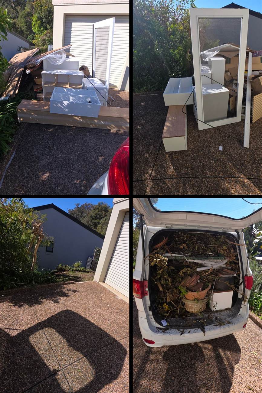 Before and after furniture and green waste removal, Central Coast